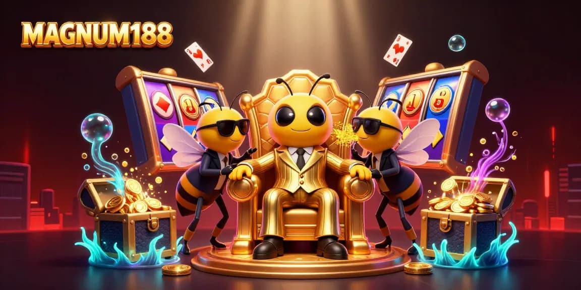 Spin and win with MAGNUM188's exciting slot games in a vibrant casino setting.