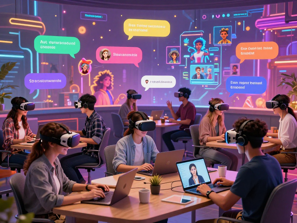 Engaging interaction in an AI chat porn platform with dynamic digital characters and immersive backgrounds.