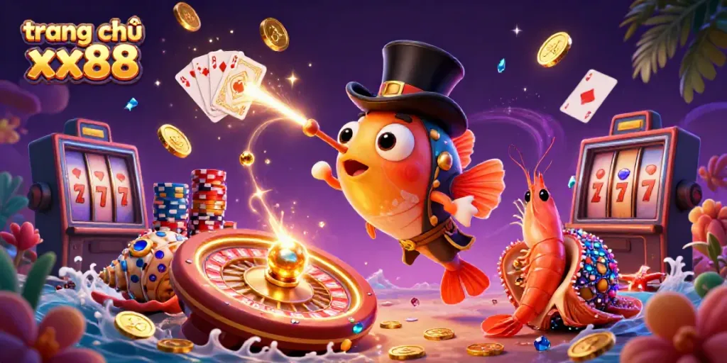 Experience the vibrant thrill of gaming on trang chủ xx88 with golden coins and thrilling casino elements.