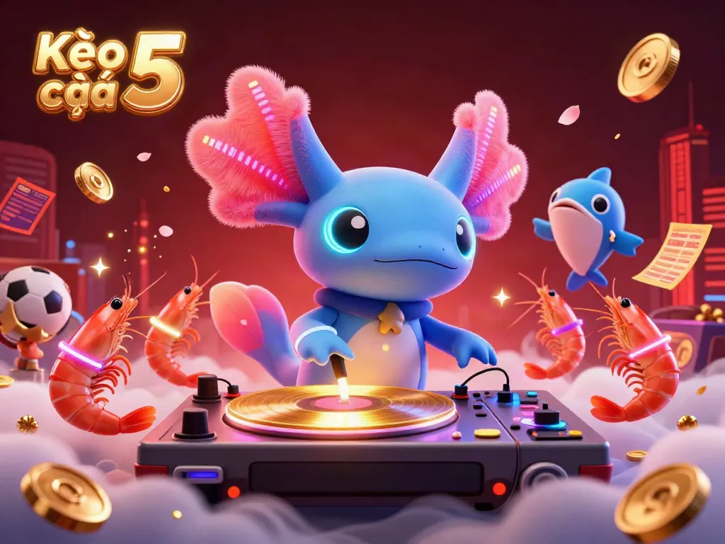 Join the thrilling betting scene with Kèo nhà cái 5's vibrant characters and dynamic sports elements.