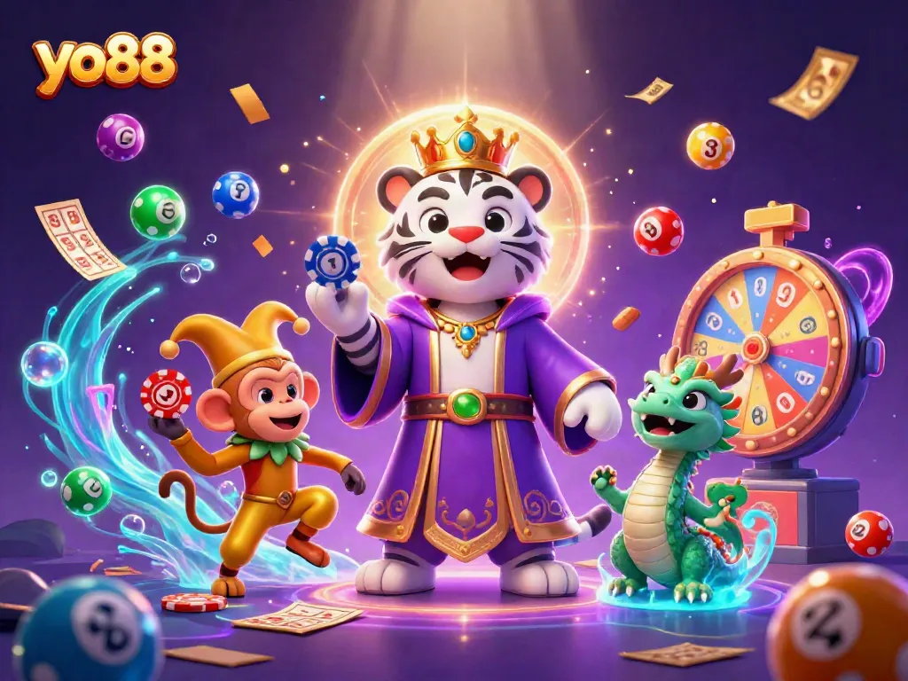 Experience excitement with the yo88 casino portal, featuring a dynamic 3D casino illustration.