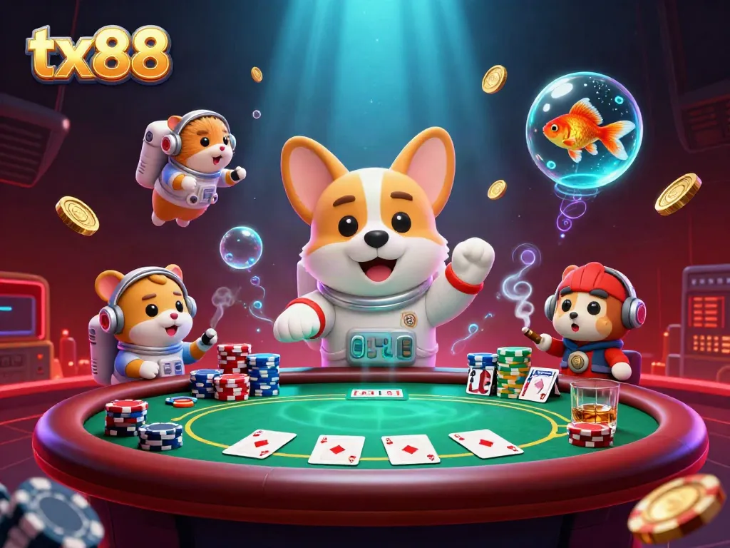 Experience thrilling space casino adventures with tx88's dynamic characters and poker elements.