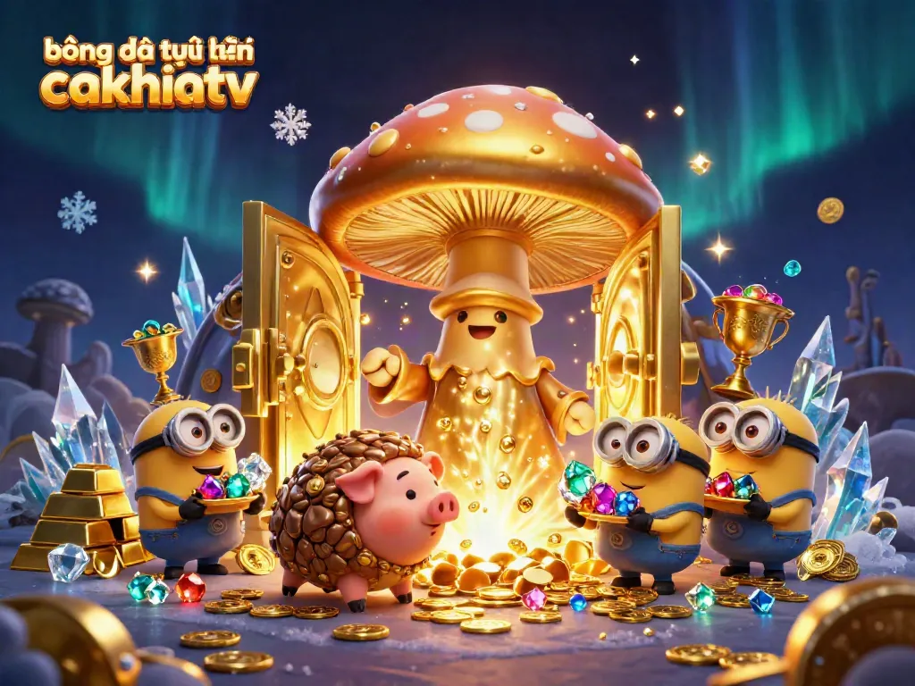Experience the excitement of bóng đá trực tuyến cakhiatv with vibrant gold and treasure magic in an interactive scene.