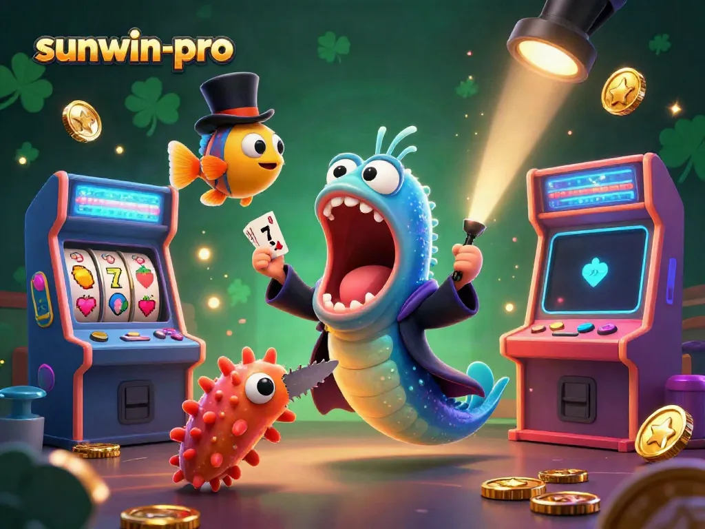 Experience thrilling card tricks with sunwin-pro as bioluminescent characters light up the casino.