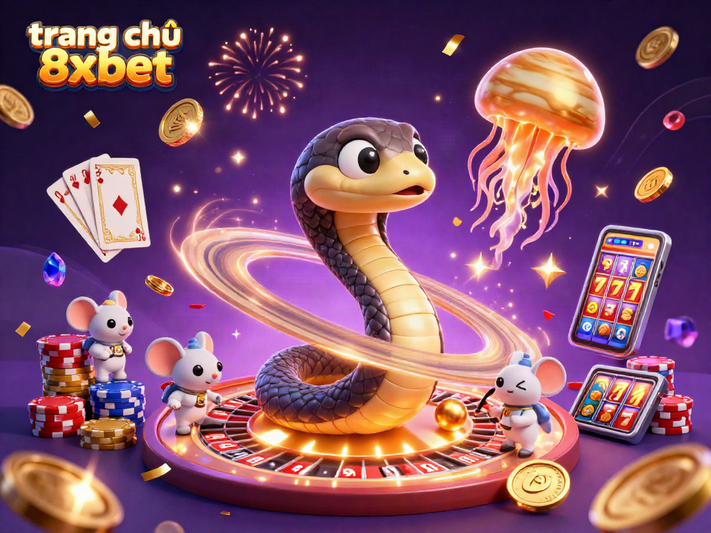 Experience the thrill of trang chủ 8xbet with animated casino elements and cosmic characters.