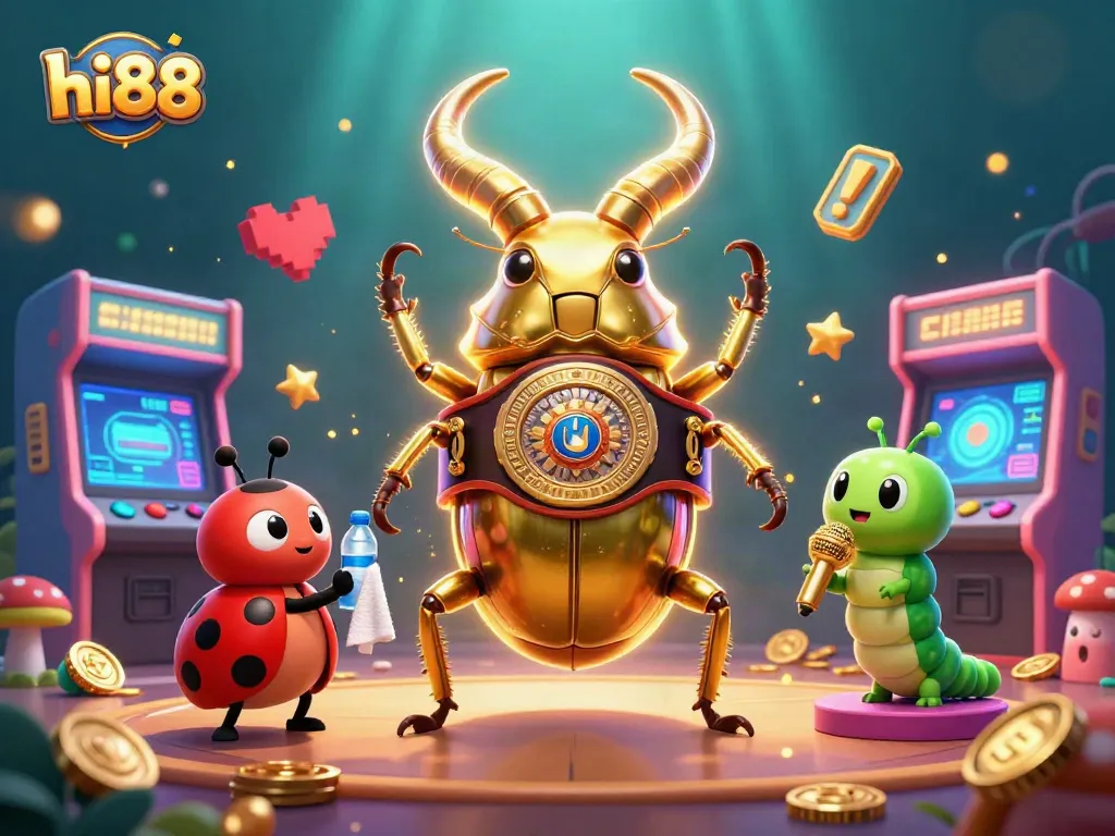 Engage with hi88's vibrant gaming world, featuring 3D characters in a lively casino setting.
