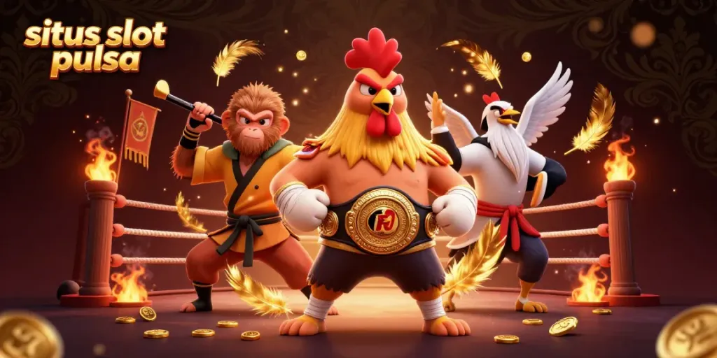 Experience the thrill of situs slot pulsa with vibrant characters and action in a dynamic gaming scene.