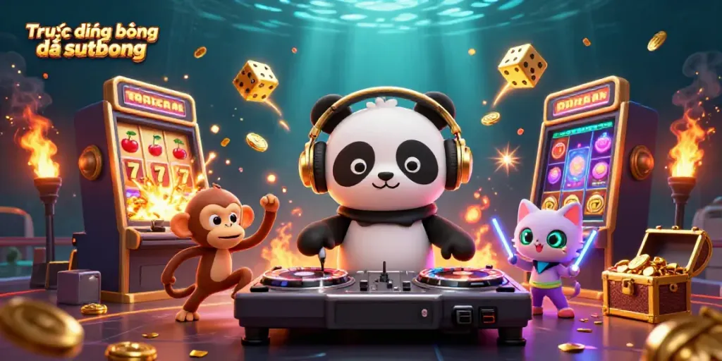 Experience Trực tiếp bóng đá sutbong with lively characters in a vibrant casino scene filled with thrilling elements.