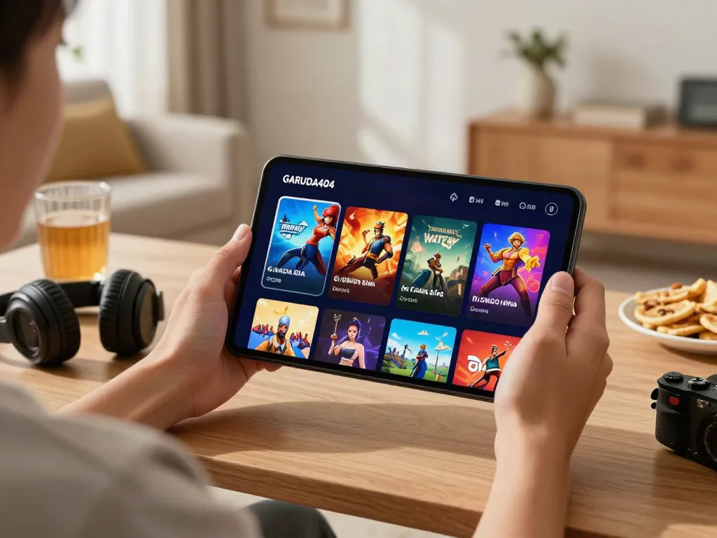 Engaging user experience with GARUDA404 mobile gaming platform.