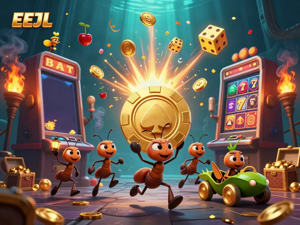 Experience the thrill with EEJL as ants crew a heist amid a casino jackpot explosion