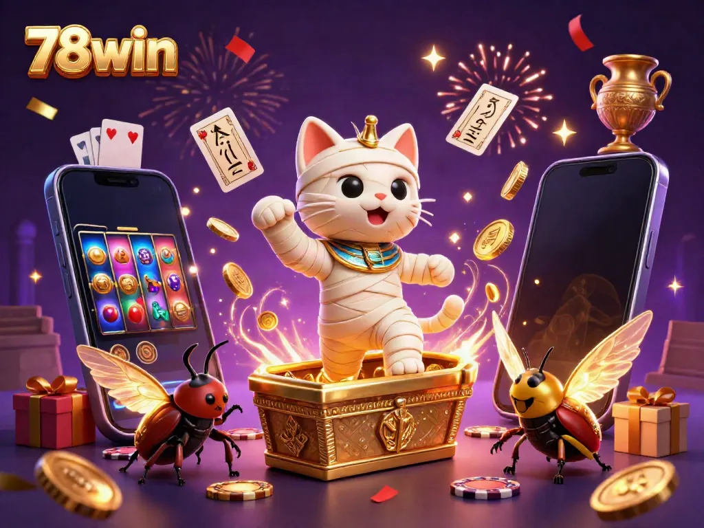 Engage with 78win's thrilling Egyptian-themed online casino experience packed with vibrant gaming elements.