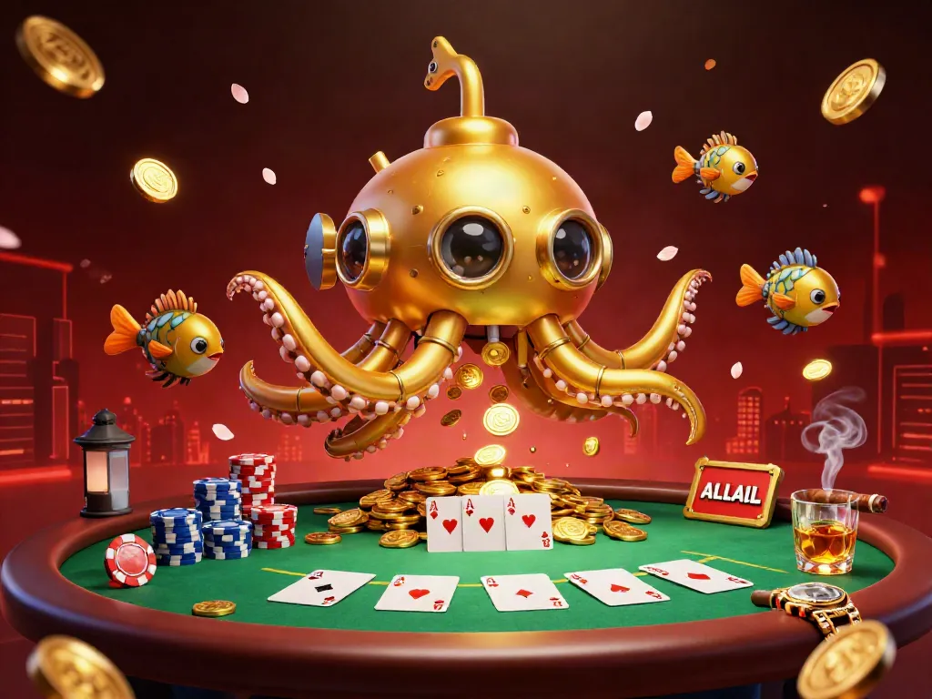 Engage in thrilling gambling adventures with the vibrant ea88 tortuous kraken amidst casino elements.