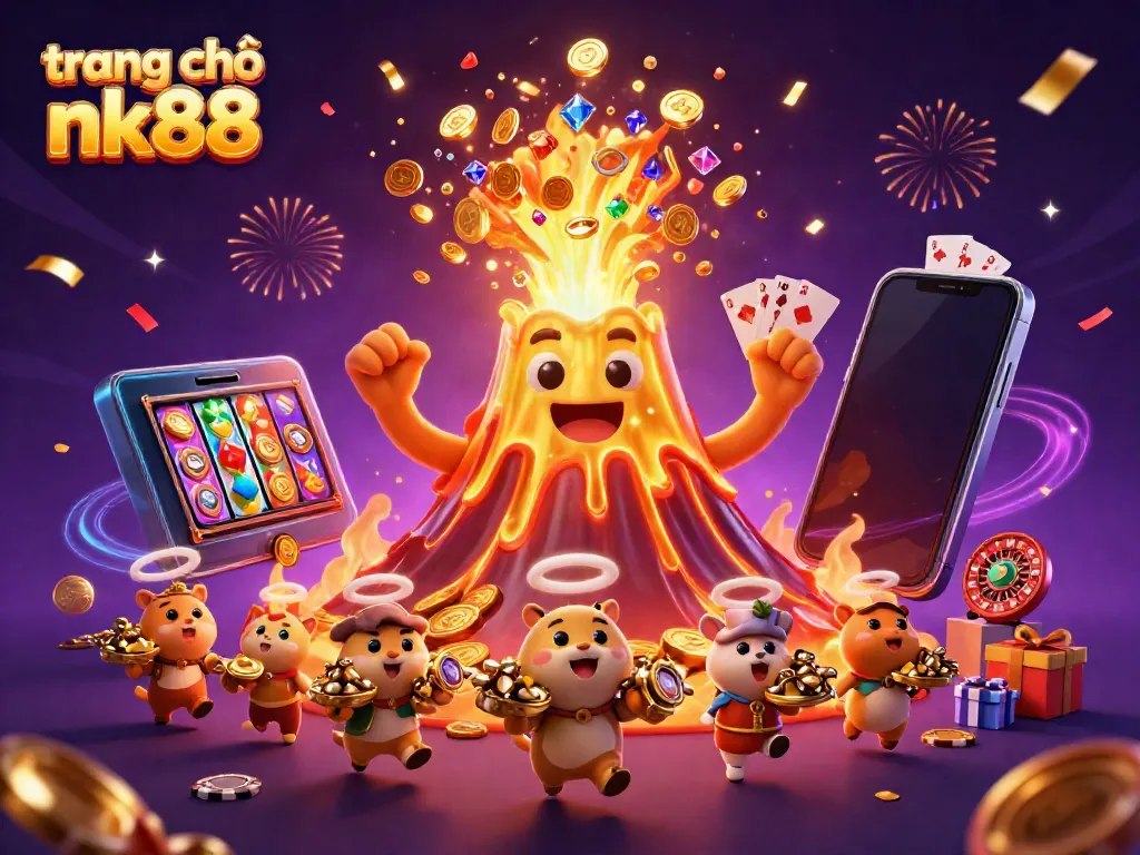 Win big at trang chủ nk88 with a triumphant volcano spewing treasures and gambling elements
