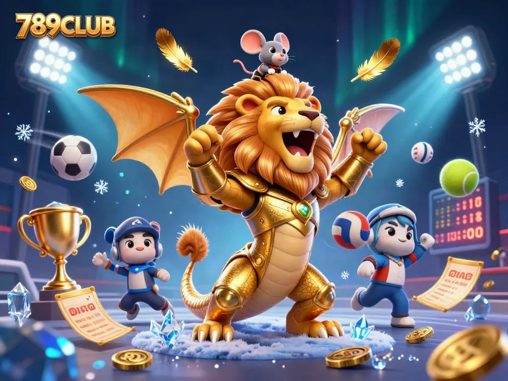 Engage in thrilling action at 789CLUB with a 3D chimera and dynamic sports elements.