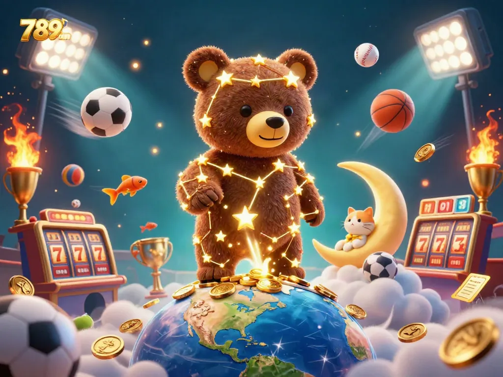 Engage with 789win's dynamic gaming universe, scooping winnings from the casino in this vibrant 3D illustration.