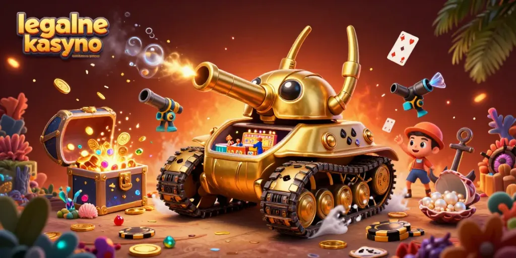 Experience the excitement of legalne kasyno online w polsce in a vibrant 3D casino scene.