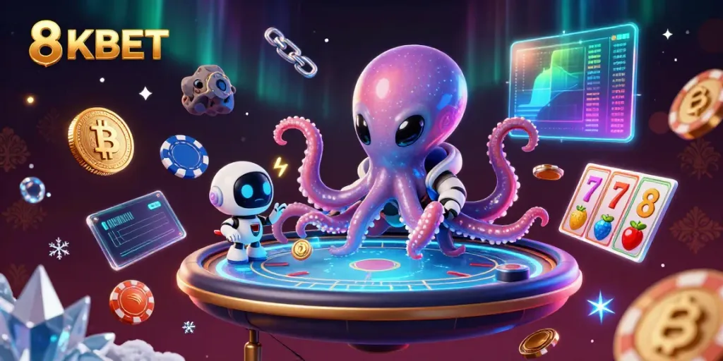 Engage in thrilling slots with 8KBET in an exciting alien casino atmosphere.