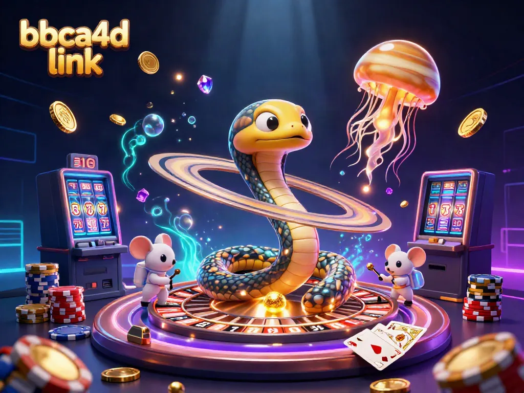 Taruhan seru di BBCA4D link dengan simbol slot dan kupon, gambaran keseruan permainan.