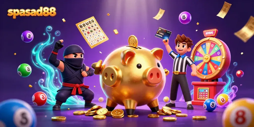 spasad88 showcases a vibrant casino scene with characters and gambling elements for immersive engagement.
