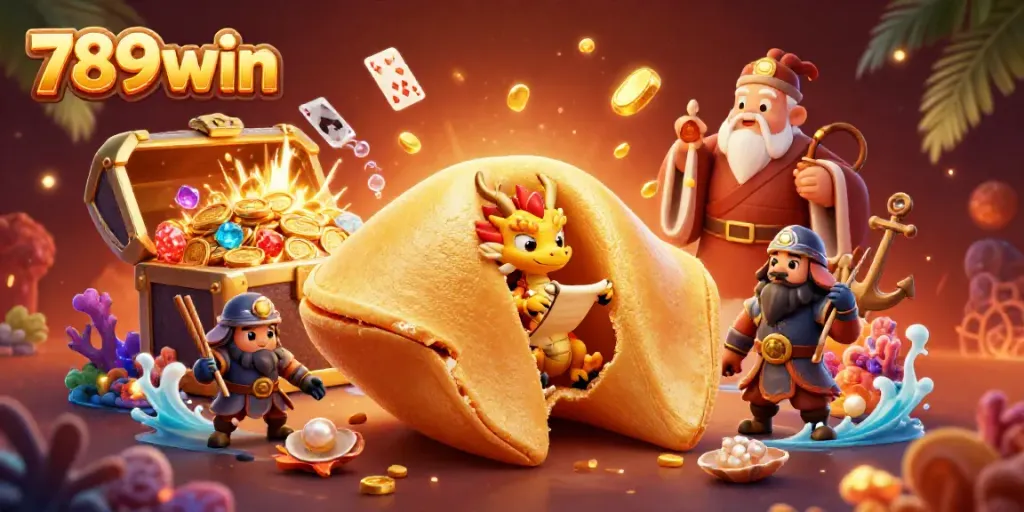 Catch winning moments with 789win's vibrant casino-themed illustration packed with dynamic action and characters.