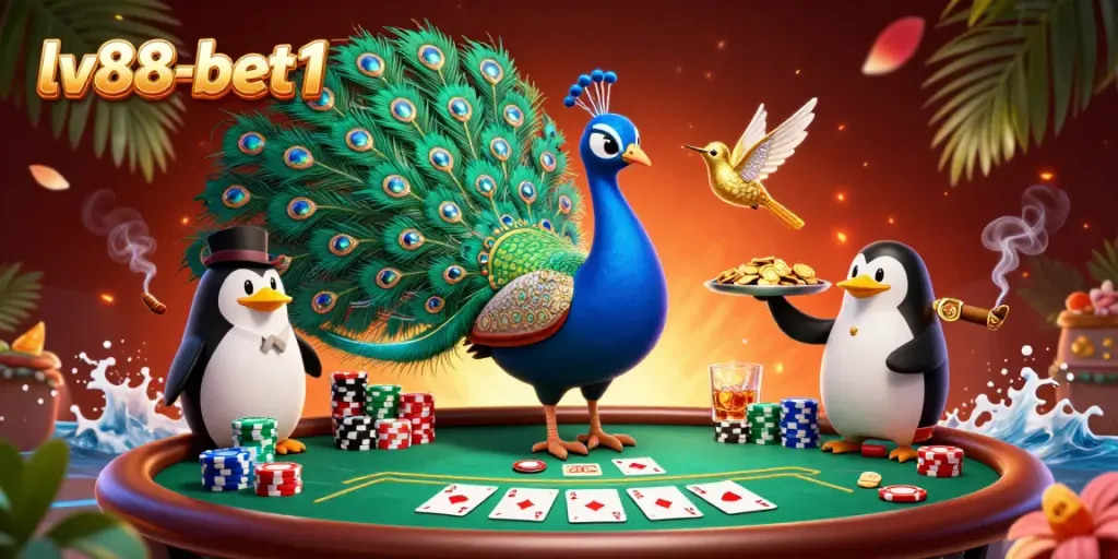 Experience thrilling poker moments at lv88-bet1 with a lavish, illustrative casino scene.